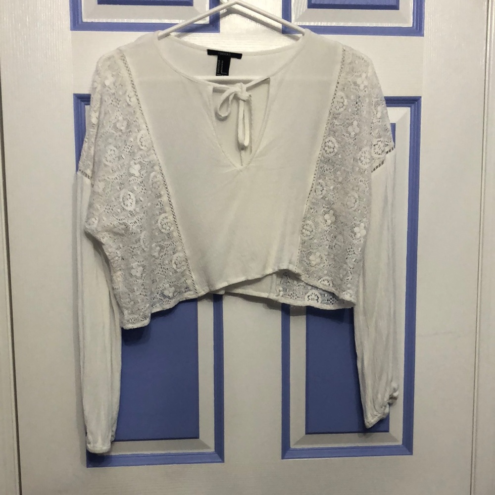 White Lace crop top
